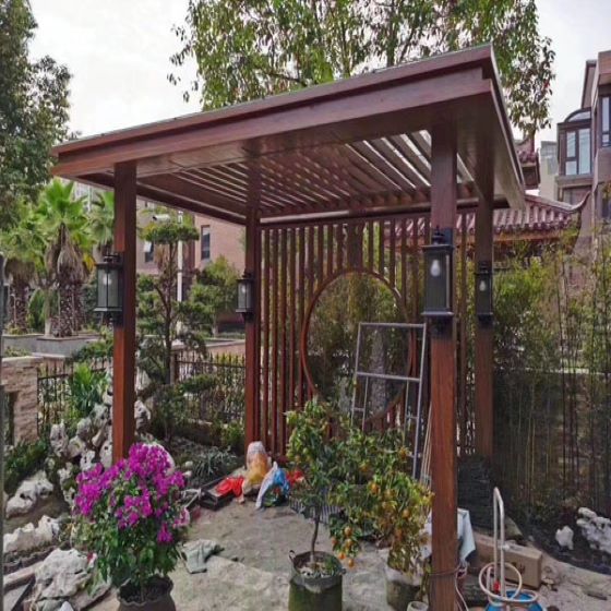 浙江公园铝合金凉亭 落地样式 新中式 做工精细 观赏休息用 多种颜色铝合金