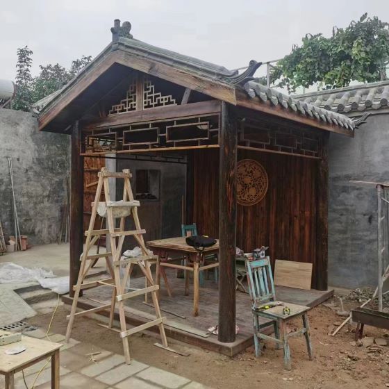北京庭院休闲两坡凉亭施工